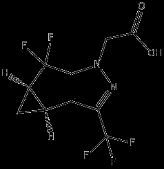 Cas No. 1620056-83-8, 1H-Cyclopropa[3,4]cyclopenta[1,2-c]pyrazole-1-acetic acid, 5,5-difluoro-3b,4,4a,5-tetrahydro-3-(trifluoromethyl)-, (3bS,4aR)-