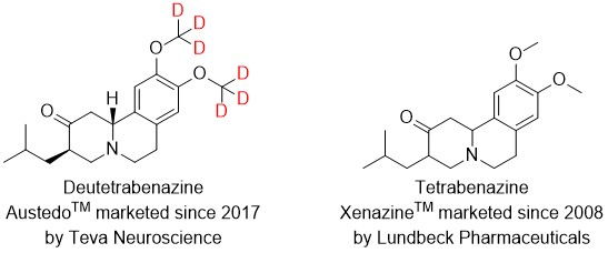 Structural Comparsion of Deutetrabenazine and Tetrabenazine