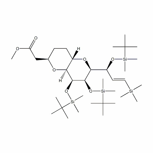 CAS No.185411-11-4, methyl 2-((2R,4aS,6S,7R,8S,8aS)-7,8-bisl(tert- butyldimethylsilyl)oxy)-6- ((S,E)-1-((tert- tutyldimthylsilyl)jxy)-3- (trimethylsilylallyl)octahydropyrano[3,2-blpyran 2-yl)acetate