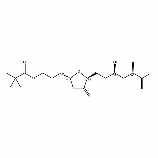 CAS No.157322-47-9, 3-((2S.5S)-5-((3R,5R)-3-hydroxy-6-iodo-5-methylhept-6-en-1-yl)-4- methylenetetrahydrofuran-2-yl)propyI pivalate